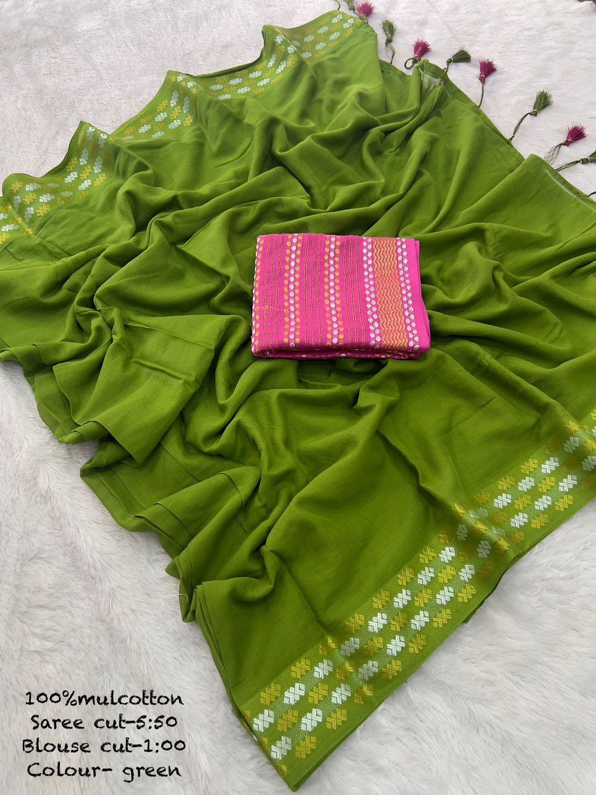 Casual Wear - Mul Cotton Saree — Mul Cotton fabric — Sarees — buy online India